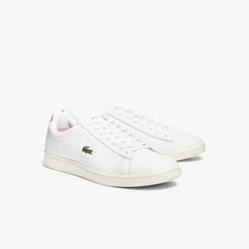 Lacoste Carnaby Evo Leather Accent Sneakers - Tenisky Pánské Bílé / Béžový | CZ-e0LKFI